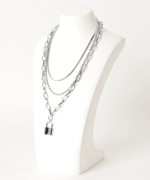 WEGO（ウィゴー）の「WEGO/【3点セット】キーモチーフネックレス（ネックレス・レディース・シルバー・FREE）」の3枚目の写真