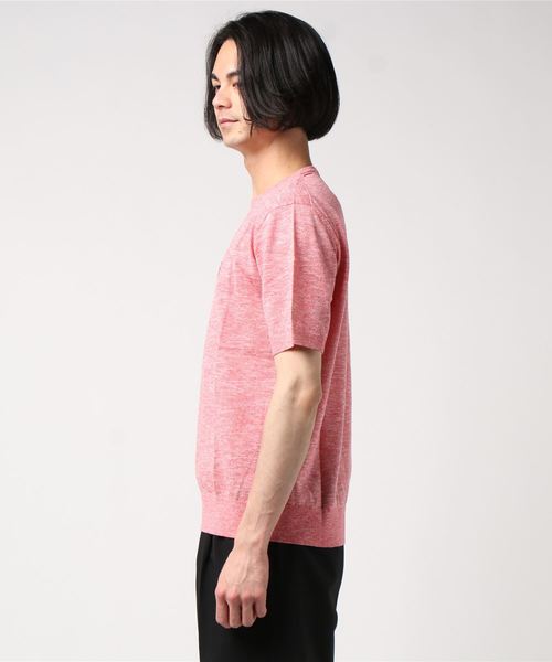 VICOMTE A.（ヴィコントアー）の「スラブ調ニットTシャツ（ニット/セーター・メンズ・ピンク/ブルー・S/M/L）」の3枚目の写真