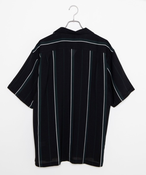 WEGO（ウィゴー）の「WEGO/クラブストライプ半袖開襟シャツ（シャツ/ブラウス・メンズ・ブラック/ベージュ・MEDIUM/LARGE）」の9枚目の写真