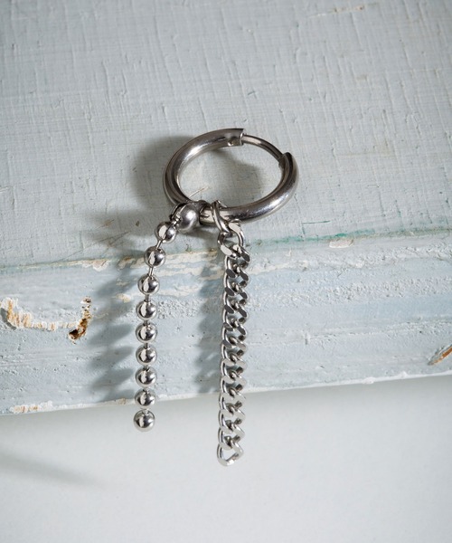 BROTHERHOOD（ブラザーフッド）の「【BROTHERHOOD】サージカル ステンレス フォーリンチェーンMIX ハーフ ピアス（ピアス（片耳用）・メンズ・A/B/C/D/E/I/H/G/F/J・FREE）」の4枚目の写真