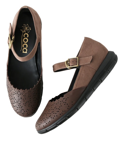 coca(ANDEX shoes product)(コカ)の「ストラップ付き バレエパンプス / 120022(スニーカー・レディース・アイボリー/ブラック/ベージュ・23.5cm/24.5cm/24.0cm/23.0cm/22.5cm)」の6枚目の写真