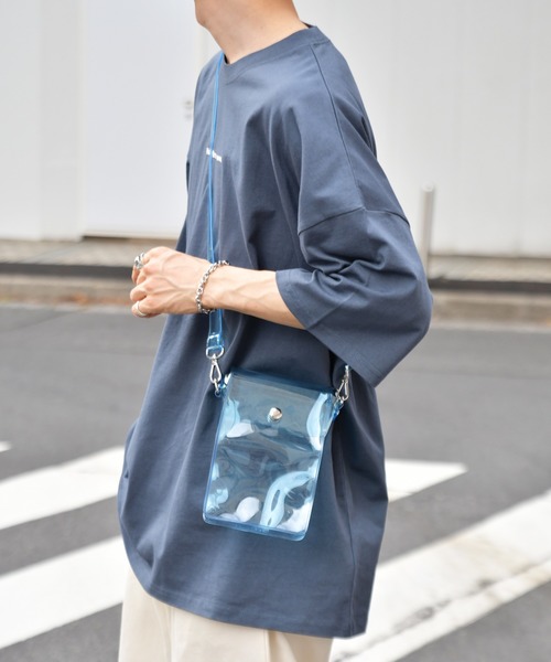 kutir（クティール）の「クリアショルダーバッグ（ショルダーバッグ・メンズ・ホワイト/チャコールグレー/ライトブルー/ラベンダー・FREE）」の15枚目の写真