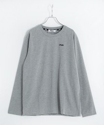 FILA/フィラ ワンポイント ブランド ロゴ 刺繍 BIGロゴ プリント クルーネック 長袖 Tシャツ ロンT
