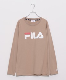 FILA/フィラ ワンポイント ブランド ロゴ 刺繍 BIGロゴ プリント クルーネック 長袖 Tシャツ ロンT