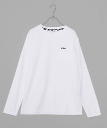FILA/フィラ ワンポイント ブランド ロゴ 刺繍 BIGロゴ プリント クルーネック 長袖 Tシャツ ロンT