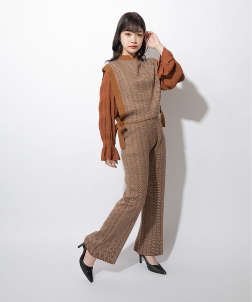 Mysa&Liina（ミーサリーナ）の「柄編みニットフレアパンツ（その他パンツ・レディース・ブラック/グリーン/キャメル・M）」の11枚目の写真