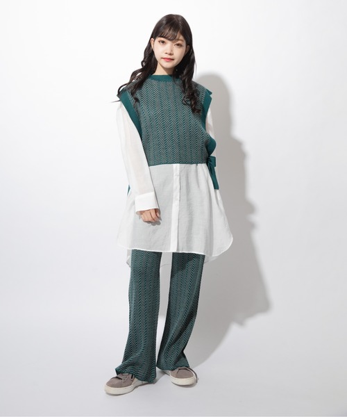 Mysa&Liina（ミーサリーナ）の「柄編みニットフレアパンツ（その他パンツ・レディース・ブラック/グリーン/キャメル・M）」の13枚目の写真