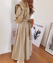 emi+（エミプラス）の「ライン配色スクエアネックワンピース（ワンピース）」