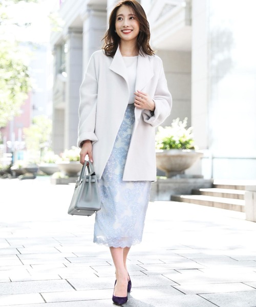 INED・イネド・レースタイトスカート・冨張愛さんコラボ INED（イネド）の「《冨張愛コラボ》女度上がるレーススカート