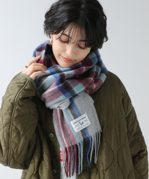 RAGEBLUE（レイジブルー）の「ウールカシミヤチェック柄ストール
