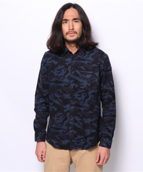 WEGO(ウィゴー)の「WEGO/カモフラプリントネルシャツ(シャツ/ブラウス・メンズ・カーキ/ネイビー・LARGE/MEDIUM)」の7枚目の写真