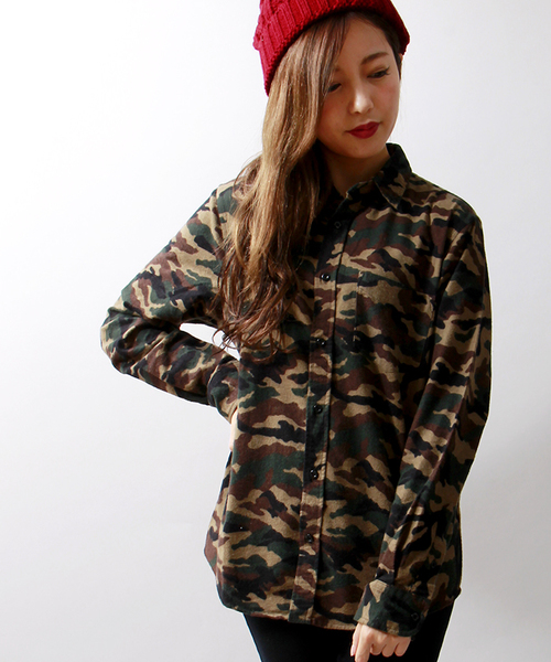 WEGO(ウィゴー)の「WEGO/カモフラプリントネルシャツ(シャツ/ブラウス・メンズ・カーキ/ネイビー・LARGE/MEDIUM)」の12枚目の写真