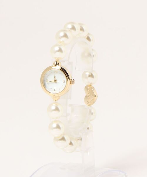 Heather（ヘザー）の「パールブレスウオッチ　918865（アナログ腕時計・レディース・ゴールド/シルバー・FREE）」の4枚目の写真