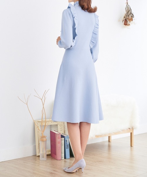 Prima Scherrer(プリマシェレル)の「ニット ワンピース フリルデザイン Prima Scherrer(ワンピース・レディース・ホワイト/ブラック/モカ/サックスブルー/パープル系その他・S/M)」の15枚目の写真