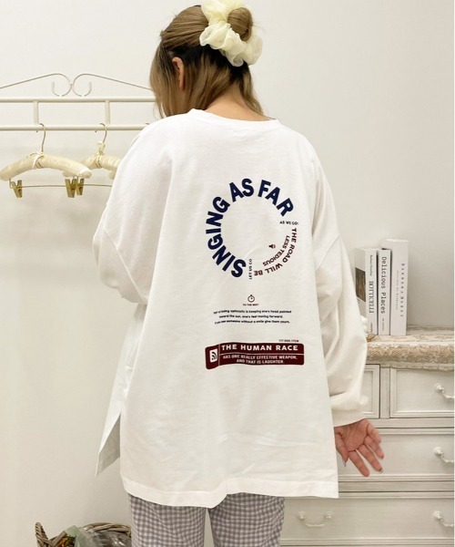 apres jour（アプレジュール）の「アソートスリット入りロンT【ZOZOTOWN限定アイテム】（Tシャツ/カットソー・レディース・オフホワイト/アイボリー/ミント/クリーム/ホワイト系その他/ダークブルー・X-LARGE/フリー）」の3枚目の写真
