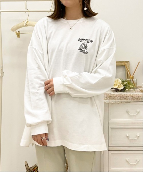 apres jour（アプレジュール）の「アソートスリット入りロンT【ZOZOTOWN限定アイテム】（Tシャツ/カットソー・レディース・オフホワイト/アイボリー/ミント/クリーム/ホワイト系その他/ダークブルー・X-LARGE/フリー）」の7枚目の写真