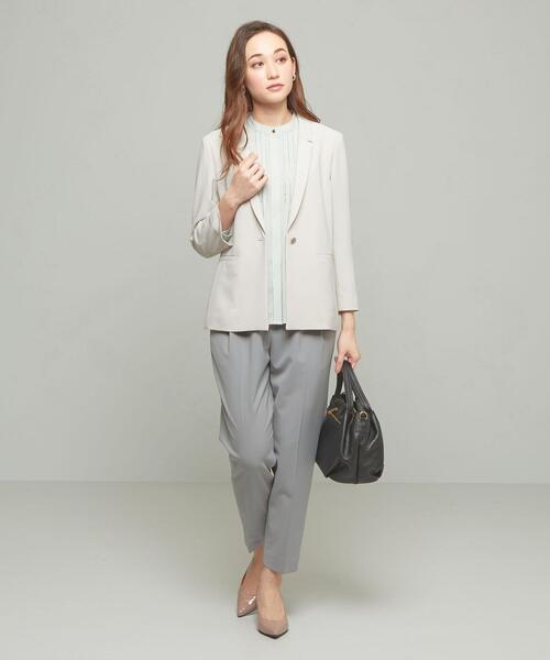 closet story(クローゼットストーリー)の「<closet story>□ユル テーラード ジャケット -手洗い可能-(テーラードジャケット・レディース・ライトグレー/ブラック・FREE)」の4枚目の写真