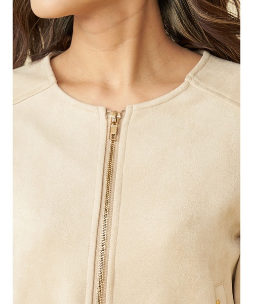 ROYAL PARTY（ロイヤルパーティー）の「ノーカラージャケット（ノーカラージャケット・レディース・ライトグレー/ブラック/ベージュ・FREE）」の14枚目の写真