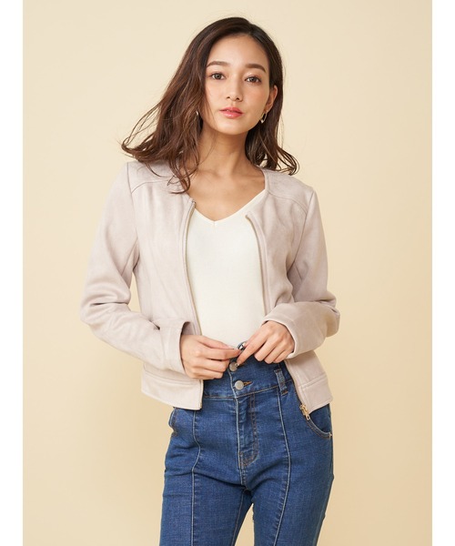 ROYAL PARTY（ロイヤルパーティー）の「ノーカラージャケット（ノーカラージャケット・レディース・ライトグレー/ブラック/ベージュ・FREE）」の20枚目の写真