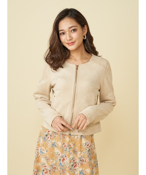 ROYAL PARTY（ロイヤルパーティー）の「ノーカラージャケット（ノーカラージャケット・レディース・ライトグレー/ブラック/ベージュ・FREE）」の5枚目の写真