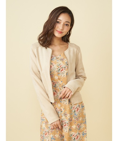 ROYAL PARTY（ロイヤルパーティー）の「ノーカラージャケット（ノーカラージャケット・レディース・ライトグレー/ブラック/ベージュ・FREE）」の6枚目の写真