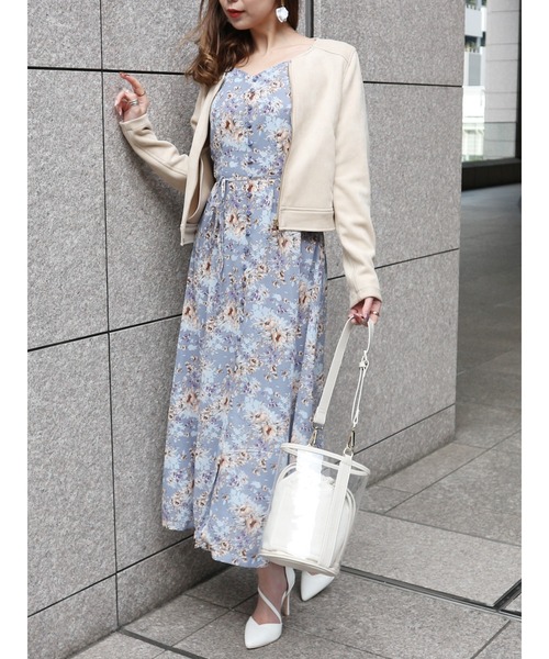 ROYAL PARTY（ロイヤルパーティー）の「ノーカラージャケット（ノーカラージャケット・レディース・ライトグレー/ブラック/ベージュ・FREE）」の4枚目の写真