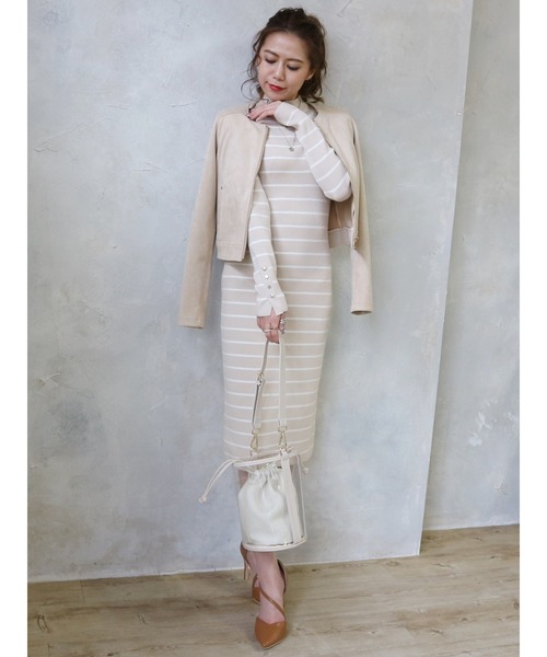 ROYAL PARTY（ロイヤルパーティー）の「ノーカラージャケット（ノーカラージャケット・レディース・ライトグレー/ブラック/ベージュ・FREE）」の9枚目の写真