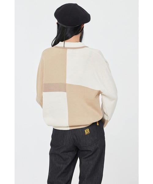 ROMANTIC CROWN（ロマンティッククラウン）の「『ROMANTIC CROWN/ロマンティッククラウン』CONTRAST KNIT POLO/コントラストニットポロ（ポロシャツ・レディース・ベージュ/グリーン・M）」の10枚目の写真