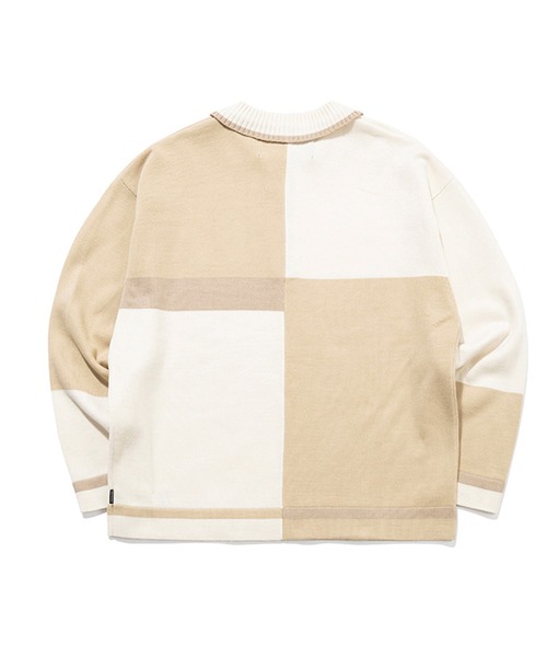 ROMANTIC CROWN（ロマンティッククラウン）の「『ROMANTIC CROWN/ロマンティッククラウン』CONTRAST KNIT POLO/コントラストニットポロ（ポロシャツ・レディース・ベージュ/グリーン・M）」の12枚目の写真