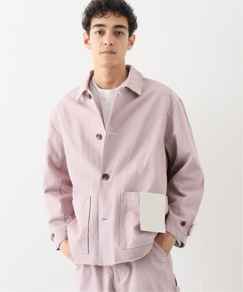 INHERIT（インヘリット）の「カミコンカツラギショートステンカラー（ブルゾン・メンズ・ピンク/グリーン・MEDIUM/LARGE）」の2枚目の写真