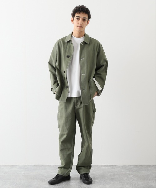 INHERIT（インヘリット）の「カミコンカツラギショートステンカラー（ブルゾン・メンズ・ピンク/グリーン・MEDIUM/LARGE）」の7枚目の写真