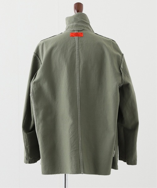 INHERIT（インヘリット）の「カミコンカツラギショートステンカラー（ブルゾン・メンズ・ピンク/グリーン・MEDIUM/LARGE）」の12枚目の写真