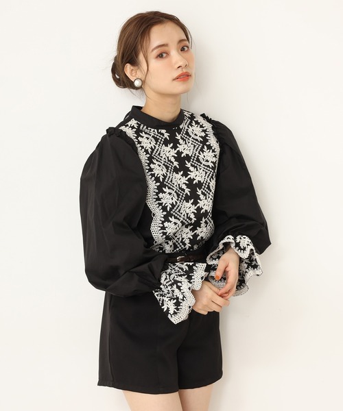 one after another NICE CLAUP（ワンアフターアナザーナイスクラップ）の「刺繍ブラウス（シャツ/ブラウス・レディース・ブラック/ベージュ/オフホワイト/サックスブルー・FREE）」の14枚目の写真