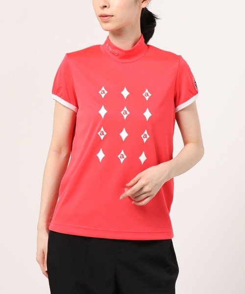 archivio(アルチビオ)の「ゴルフハイネックプル(H)(Tシャツ/カットソー・レディース・ブラック/ホワイト×レッド/ホワイト×グリーン/レッド・L/M/S)」の1枚目の写真