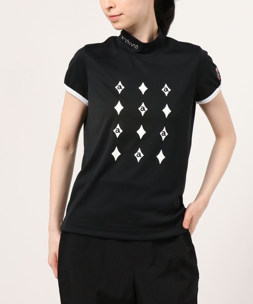archivio(アルチビオ)の「ゴルフハイネックプル(H)(Tシャツ/カットソー・レディース・ブラック/ホワイト×レッド/ホワイト×グリーン/レッド・L/M/S)」の4枚目の写真