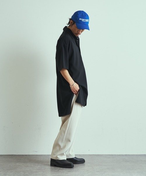 Lui's（ルイス）の「ライトスリットビッグ5分袖シャツコート（シャツ/ブラウス・メンズ・チャコールグレー/ブルー/ブラック・FREE）」の7枚目の写真