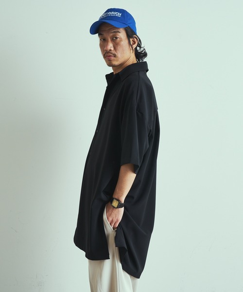 Lui's（ルイス）の「ライトスリットビッグ5分袖シャツコート（シャツ/ブラウス・メンズ・チャコールグレー/ブルー/ブラック・FREE）」の22枚目の写真