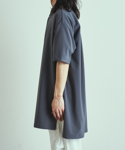 Lui's（ルイス）の「ライトスリットビッグ5分袖シャツコート（シャツ/ブラウス・メンズ・チャコールグレー/ブルー/ブラック・FREE）」の12枚目の写真