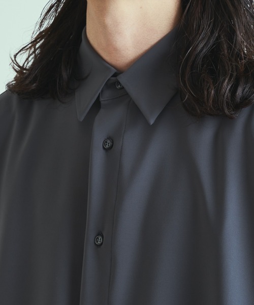 Lui's（ルイス）の「ライトスリットビッグ5分袖シャツコート（シャツ/ブラウス・メンズ・チャコールグレー/ブルー/ブラック・FREE）」の15枚目の写真