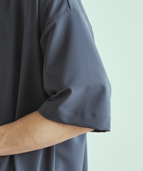 Lui's（ルイス）の「ライトスリットビッグ5分袖シャツコート（シャツ/ブラウス・メンズ・チャコールグレー/ブルー/ブラック・FREE）」の16枚目の写真