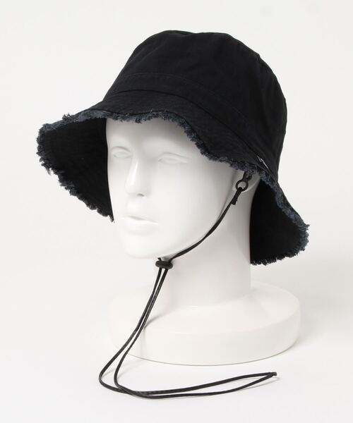 polcadot(ポルカドット)の「DENIM FRINGE HAT/デニムフリンジ バケットハット(ハット・レディース・ブラック/ブルー/ホワイト/ライトブルー・FREE)」の13枚目の写真