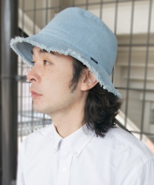 polcadot(ポルカドット)の「DENIM FRINGE HAT/デニムフリンジ バケットハット(ハット・レディース・ブラック/ブルー/ホワイト/ライトブルー・FREE)」の17枚目の写真