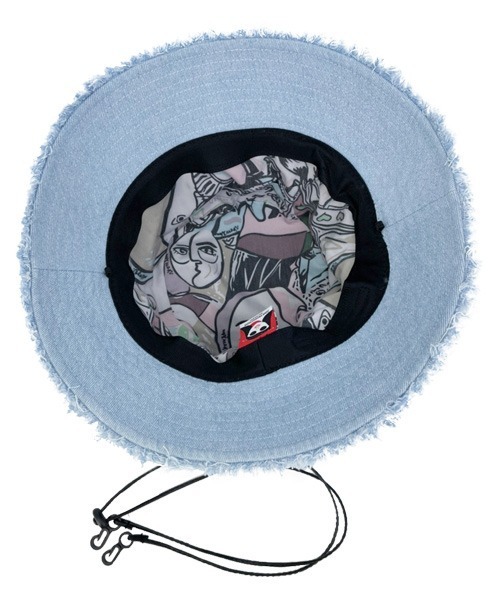 polcadot(ポルカドット)の「DENIM FRINGE HAT/デニムフリンジ バケットハット(ハット・レディース・ブラック/ブルー/ホワイト/ライトブルー・FREE)」の10枚目の写真