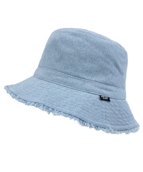 polcadot(ポルカドット)の「DENIM FRINGE HAT/デニムフリンジ バケットハット(ハット・レディース・ブラック/ブルー/ホワイト/ライトブルー・FREE)」の9枚目の写真
