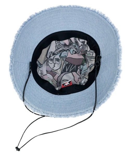 polcadot(ポルカドット)の「DENIM FRINGE HAT/デニムフリンジ バケットハット(ハット・レディース・ブラック/ブルー/ホワイト/ライトブルー・FREE)」の11枚目の写真