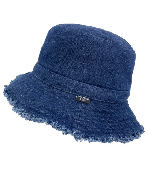 polcadot(ポルカドット)の「DENIM FRINGE HAT/デニムフリンジ バケットハット(ハット・レディース・ブラック/ブルー/ホワイト/ライトブルー・FREE)」の8枚目の写真
