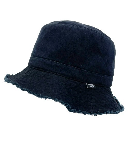 polcadot(ポルカドット)の「DENIM FRINGE HAT/デニムフリンジ バケットハット(ハット・レディース・ブラック/ブルー/ホワイト/ライトブルー・FREE)」の6枚目の写真