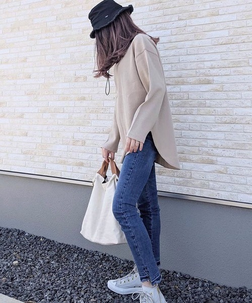 polcadot(ポルカドット)の「DENIM FRINGE HAT/デニムフリンジ バケットハット(ハット・レディース・ブラック/ブルー/ホワイト/ライトブルー・FREE)」の19枚目の写真