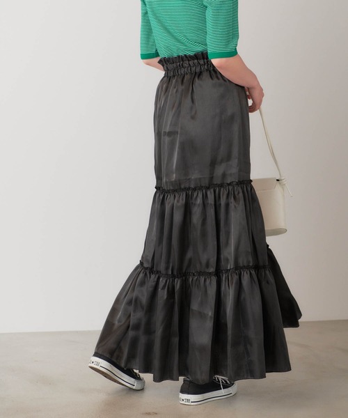 forksy.（フォルクシー）の「【forksy.】シャイニーポプリンティアードスカート（スカート・レディース・ブラック/パープル/カーキ・FREE）」の6枚目の写真