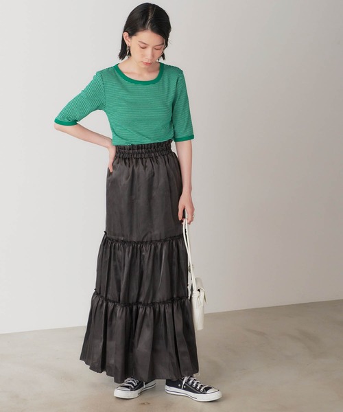 forksy.（フォルクシー）の「【forksy.】シャイニーポプリンティアードスカート（スカート・レディース・ブラック/パープル/カーキ・FREE）」の7枚目の写真